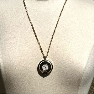 Vintage Lady Nelson Gold Tone & Black Manual Wind Pendant Watch